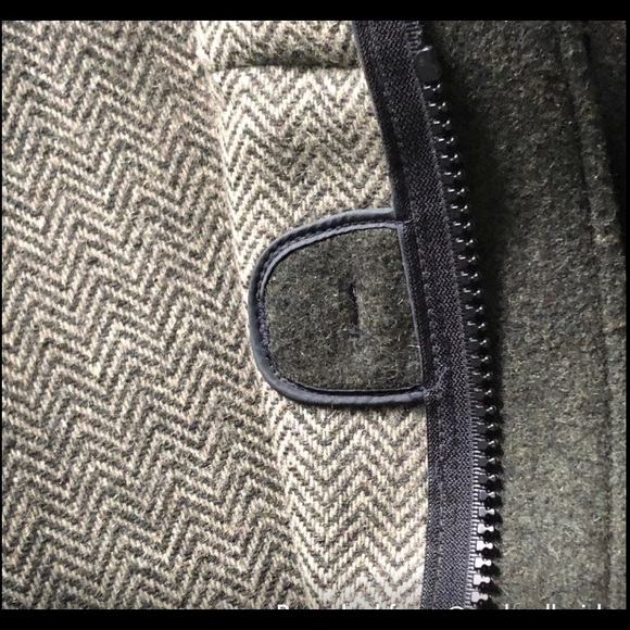 LONDON FOG men’s wool pea coat olive green zipper - Picture 4 of 6